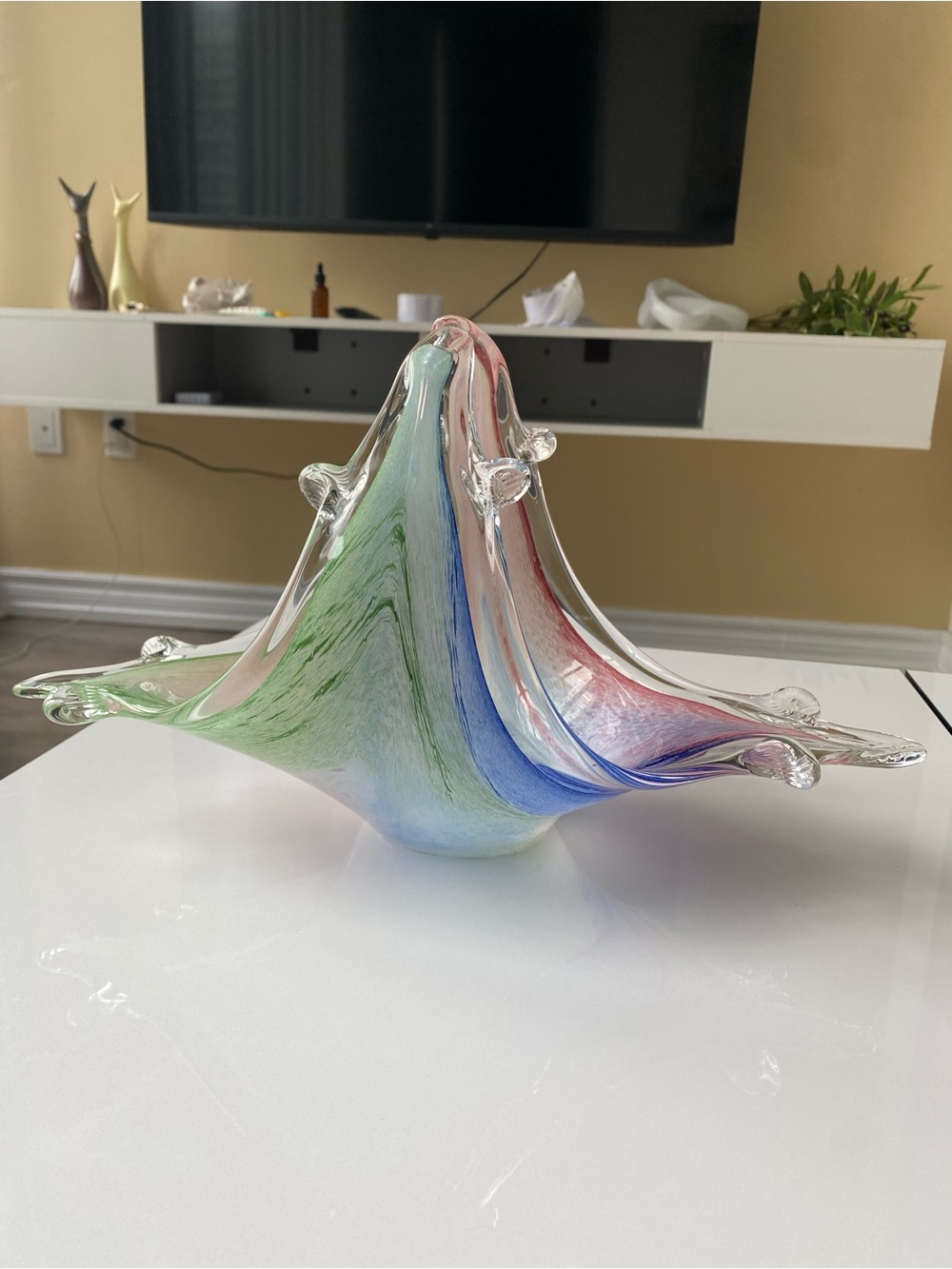 Vintage Murano Art Glass Basket – Italian Handblown Elegance